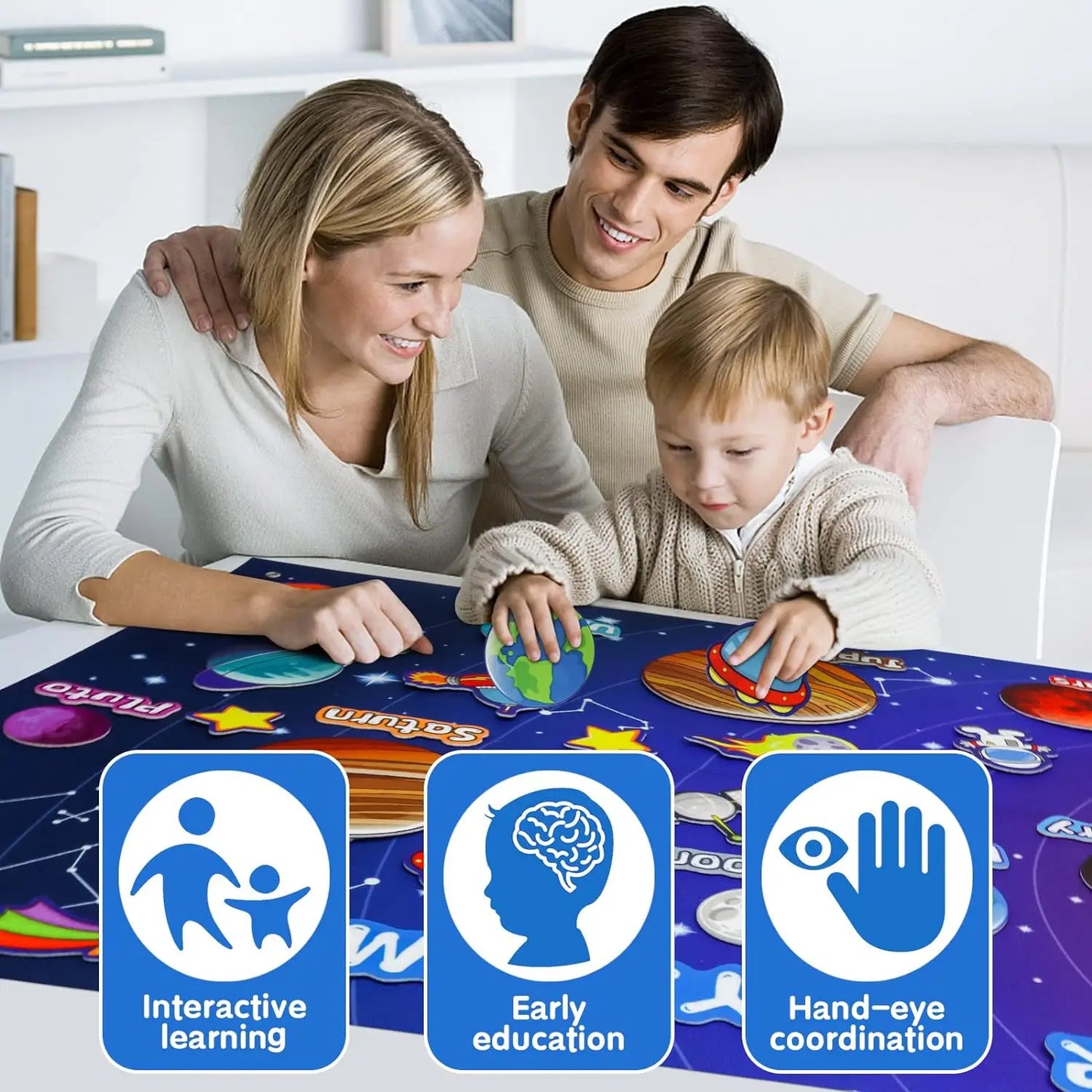 Tablero Montessori juguetes para preescolar, sirve para contar historias, actividades de aprendizaje, juguetes de mesa, espacio exterior, cognición científica, decoraciones para fiestas.