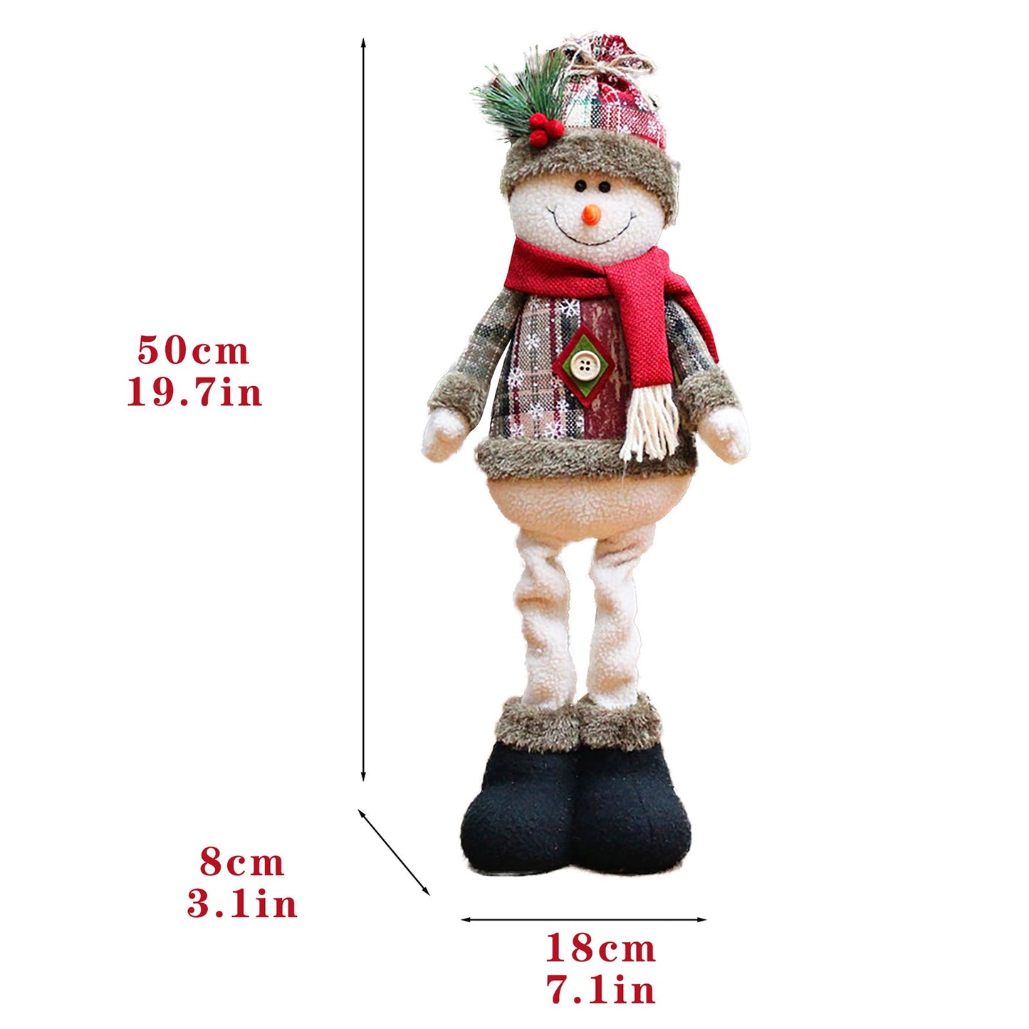 3 piezas de muñecos navideños decorativos de Navidad, reno, muñeco de nieve, Viejito Pascuero muñeco de pie, adorno de  Navidad ¡Feliz Navidad!