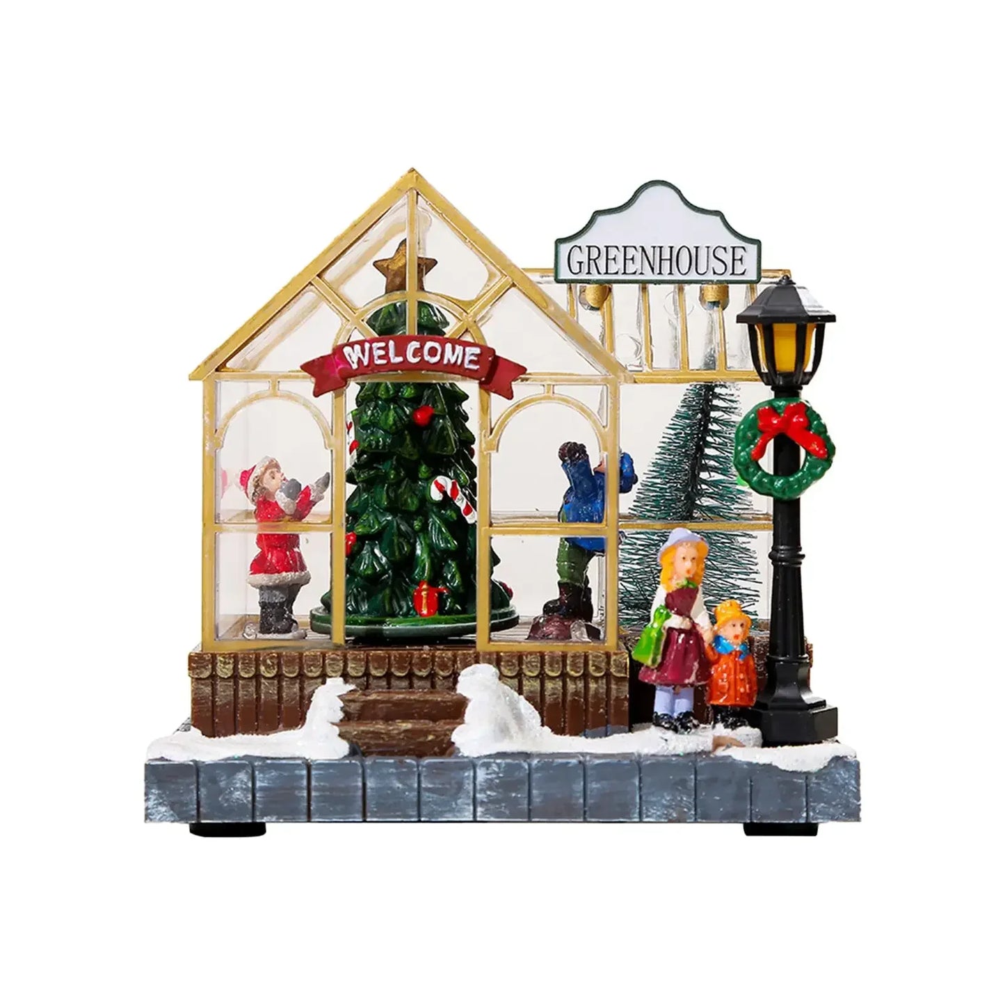 Casa decorativa de navidad con luces led.