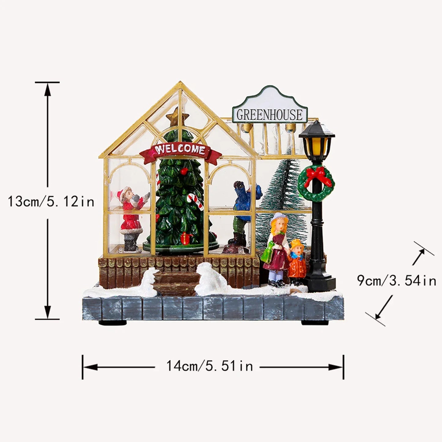 Casa decorativa de navidad con luces led.