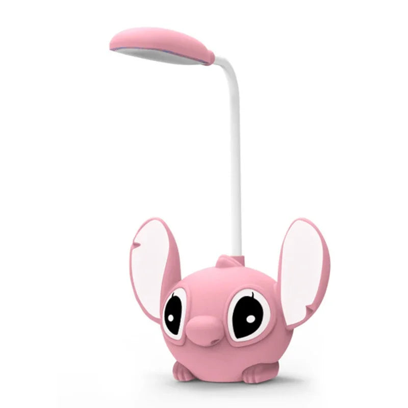 Lámpara de escritorio LED Disney Lilo & Stitch con sacapuntas, luz plegable, lámpara de escritorio, luz recargable por USB