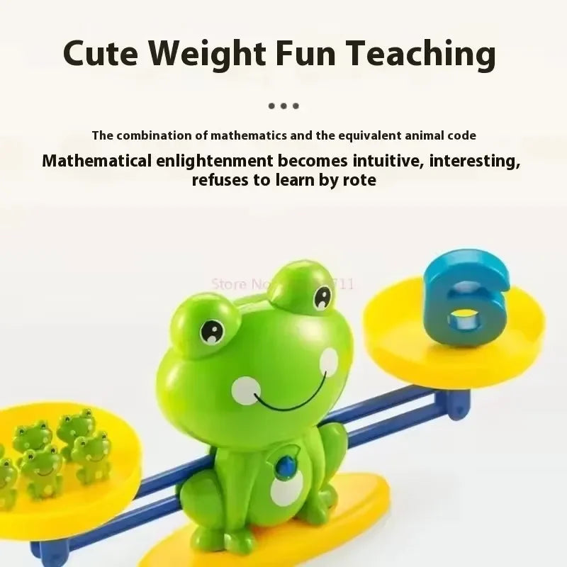 Juguete de equilibrio matemático de rana, juego educativo de conteo con números, kit de desarrollo cognitivo.