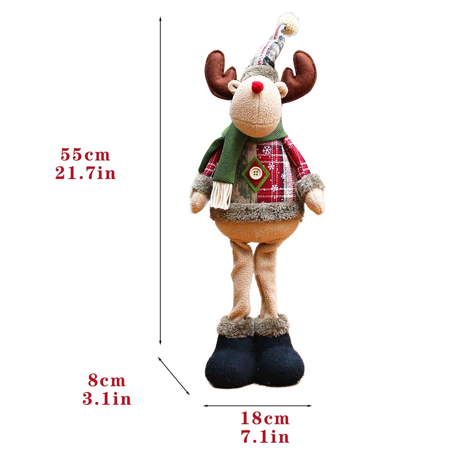 3 piezas de muñecos navideños decorativos de Navidad, reno, muñeco de nieve, Viejito Pascuero muñeco de pie, adorno de  Navidad ¡Feliz Navidad!