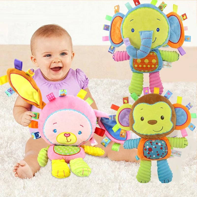 Animal de peluche para bebé,  juguete suave, elefante adorable, sonajeros incorporados, juguete sensorial para recién nacidos, regalos para bebés.