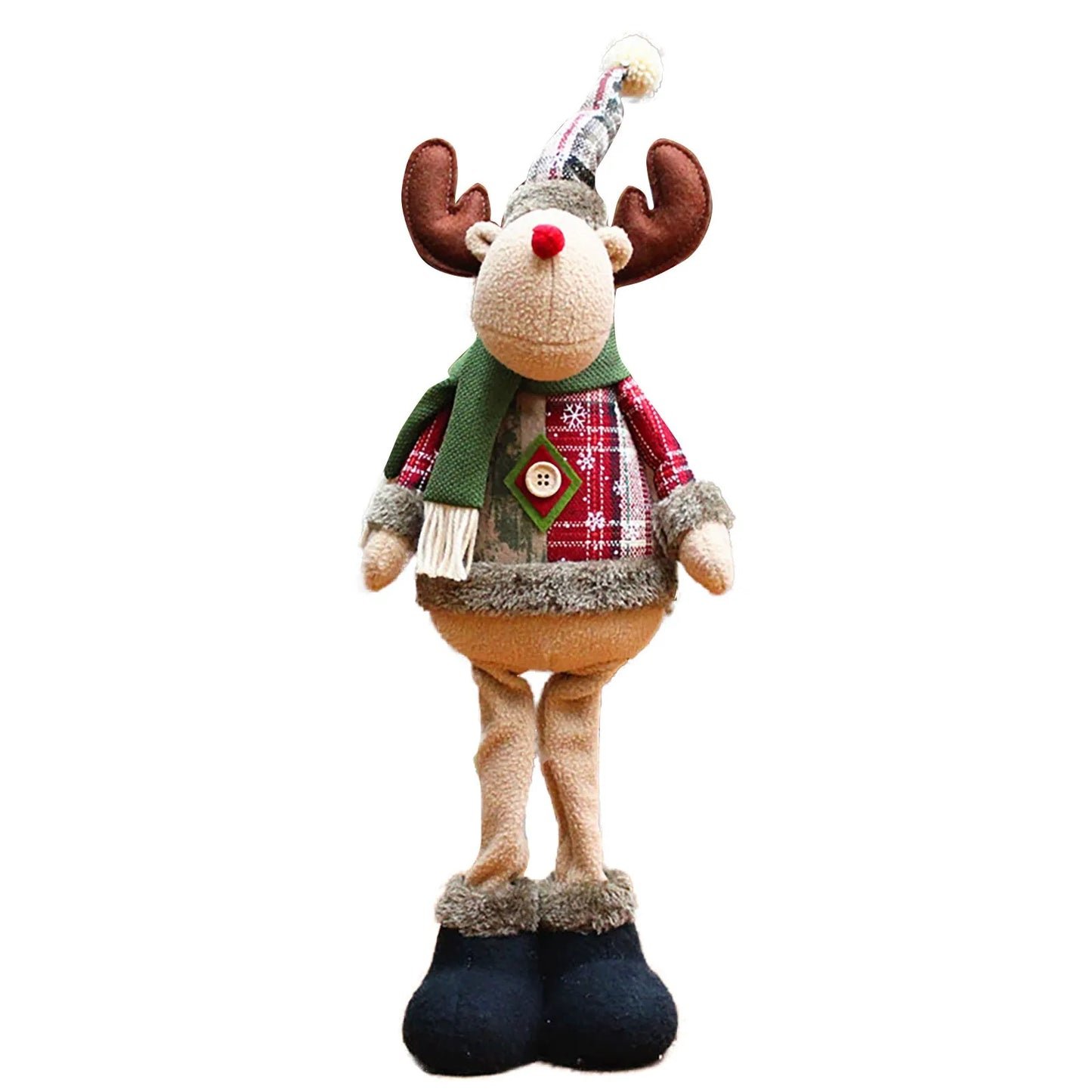 3 piezas de muñecos navideños decorativos de Navidad, reno, muñeco de nieve, Viejito Pascuero muñeco de pie, adorno de  Navidad ¡Feliz Navidad!