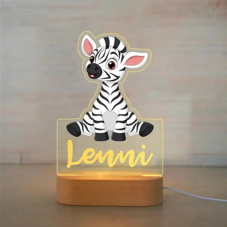 Lámpara de noche de animales personalizada para niños o niñas, lámpara acrílica para decoración de dormitorio,