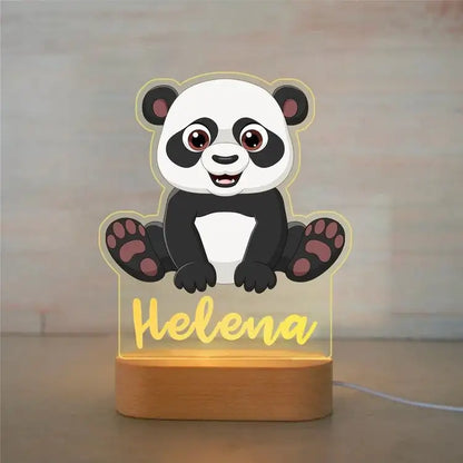 Lámpara de noche de animales personalizada para niños o niñas, lámpara acrílica para decoración de dormitorio,