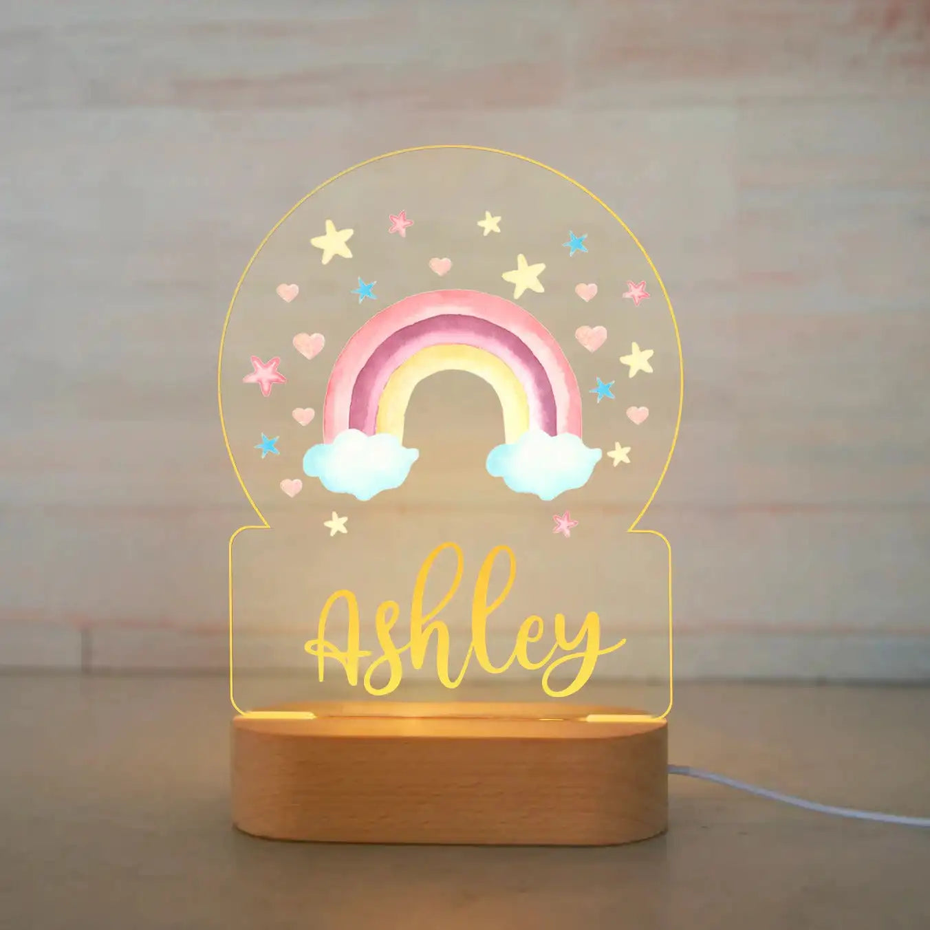 Lámpara de noche de animales personalizada para niños o niñas, lámpara acrílica para decoración de dormitorio,