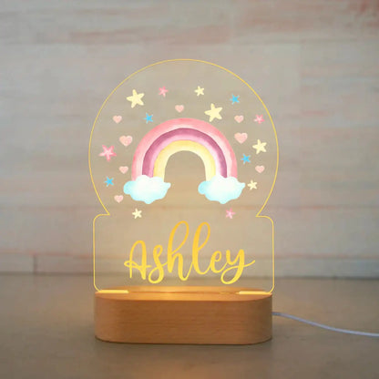 Lámpara de noche de animales personalizada para niños o niñas, lámpara acrílica para decoración de dormitorio,