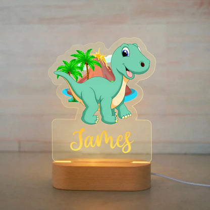 Lámpara de noche de animales personalizada para niños o niñas, lámpara acrílica para decoración de dormitorio,