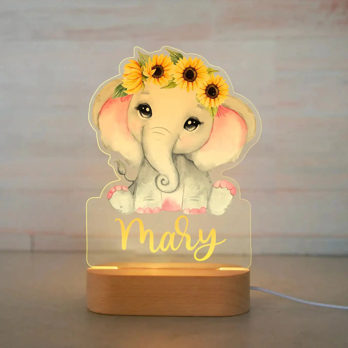 Lámpara de noche de animales personalizada para niños o niñas, lámpara acrílica para decoración de dormitorio,