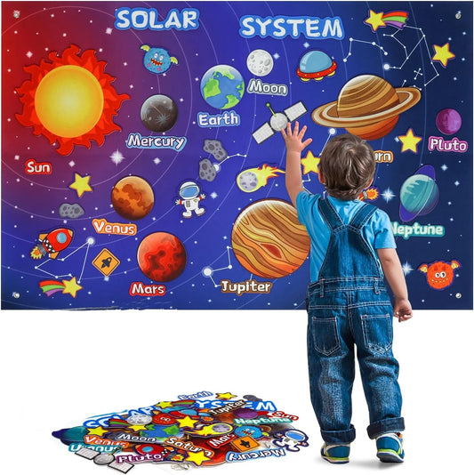 Tablero Montessori juguetes para preescolar, sirve para contar historias, actividades de aprendizaje, juguetes de mesa, espacio exterior, cognición científica, decoraciones para fiestas.