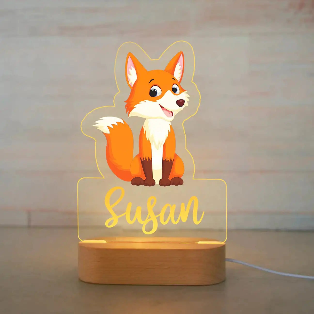 Lámpara de noche de animales personalizada para niños o niñas, lámpara acrílica para decoración de dormitorio,