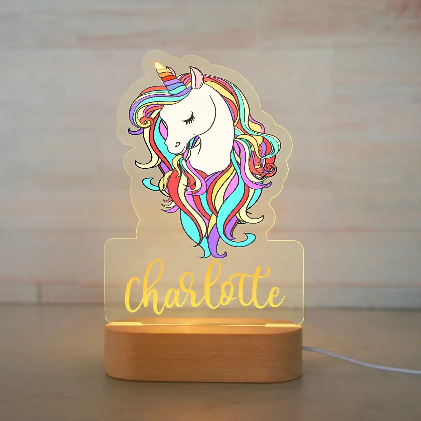 Lámpara de noche de animales personalizada para niños o niñas, lámpara acrílica para decoración de dormitorio,
