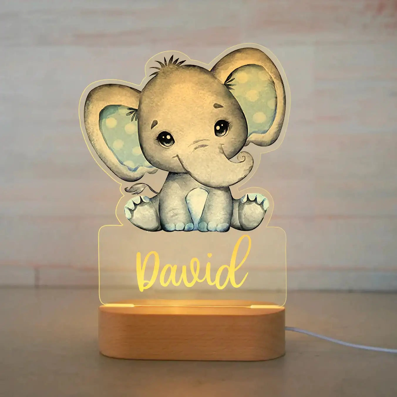 Lámpara de noche de animales personalizada para niños o niñas, lámpara acrílica para decoración de dormitorio,