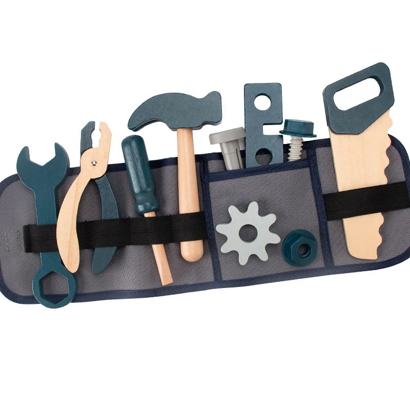 Juego de simulación de herramientas, juego de simulación de madera, juego de riñonera de reparador.