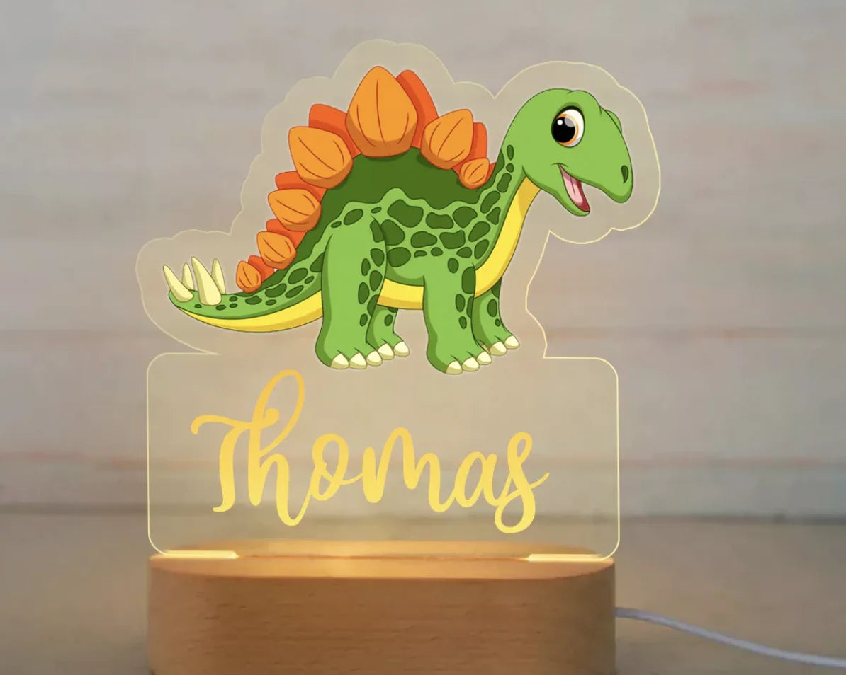 Lámpara de noche de animales personalizada para niños o niñas, lámpara acrílica para decoración de dormitorio,