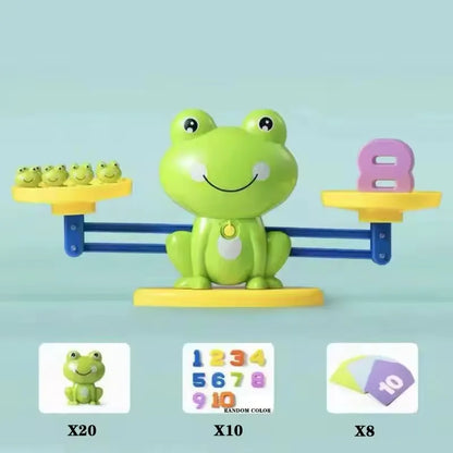 Juguete de equilibrio matemático de rana, juego educativo de conteo con números, kit de desarrollo cognitivo.