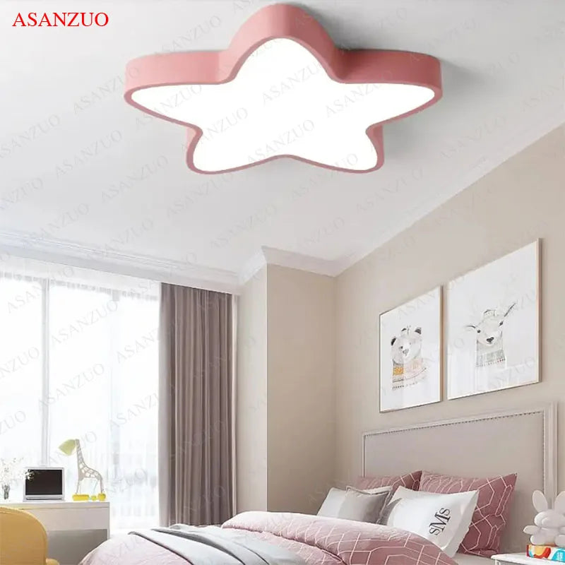Lámparas de techo LED de color con forma de estrella