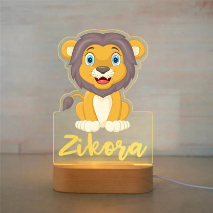 Lámpara de noche de animales personalizada para niños o niñas, lámpara acrílica para decoración de dormitorio,