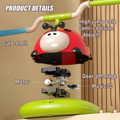 Juguetes deportivos musicales para saltar, 5 en 1, 3 en 1, juego de aros de lanzamiento y lanzador de disparos para niños y niñas, máquina multifunción para interiores y exteriores con diseño de chinita.