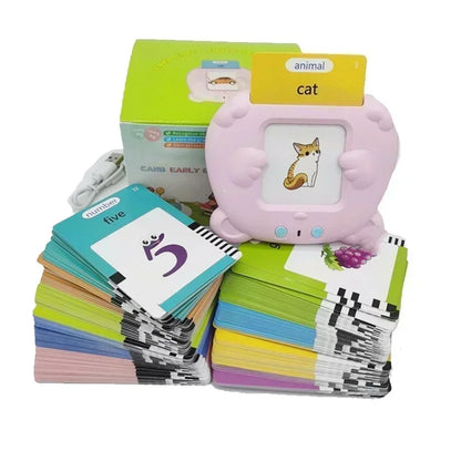 Máquina de aprendizaje, con tarjetas parlantes, audiolibro electrónico para niños y niñas,  idiomas inglés, alemán, español y francés.