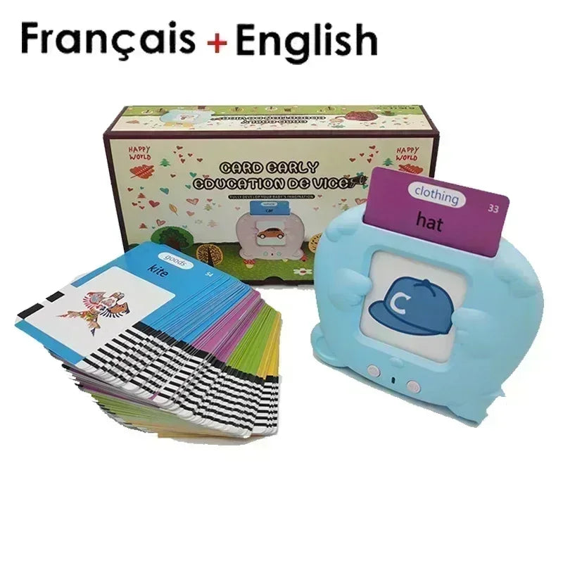 Máquina de aprendizaje, con tarjetas parlantes, audiolibro electrónico para niños y niñas,  idiomas inglés, alemán, español y francés.