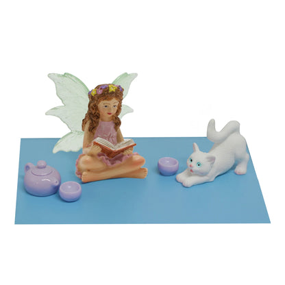 Juego de 6 estatuas de bonsái de resina con diseño de hadas de las flores luminosa, minijardín de cuento de hadas para exteriores, artesanías decorativas, accesorios para macetas