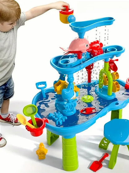 Mesa para niños, juego de agua o  plataforma de arena, juguete multifuncional para interior y exterior.