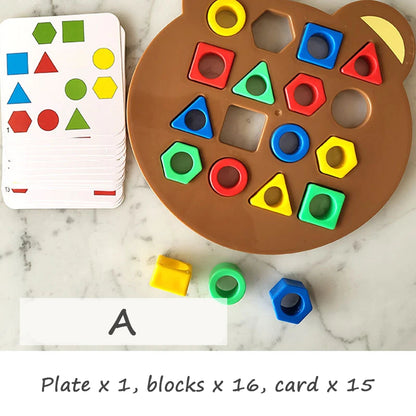 Rompecabezas de colores con formas geométricas, juegos de mesa, juguetes educativos interactivos para niños y niñas.