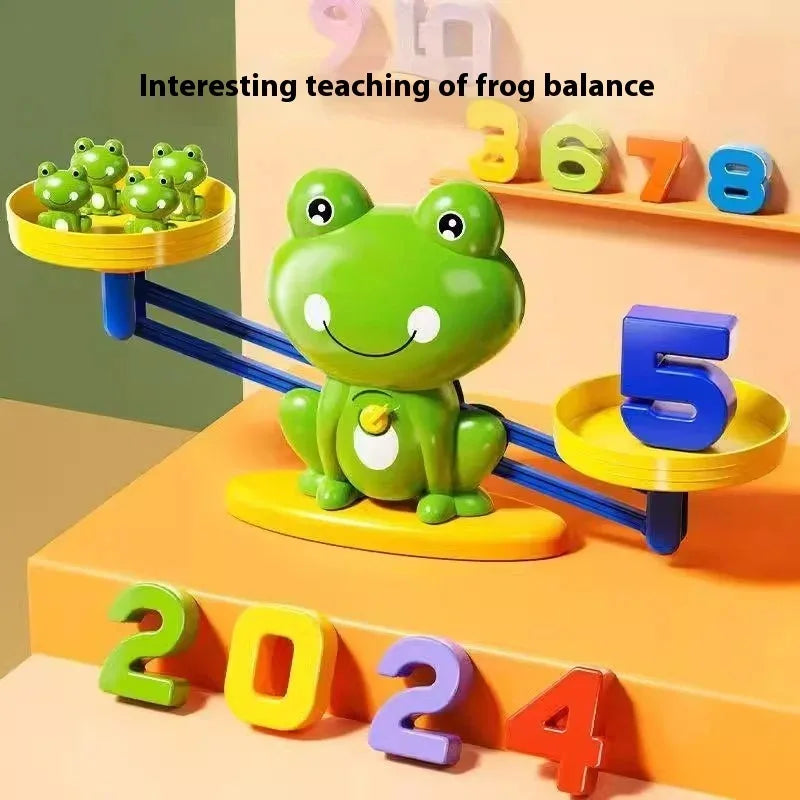Juguete de equilibrio matemático de rana, juego educativo de conteo con números, kit de desarrollo cognitivo.