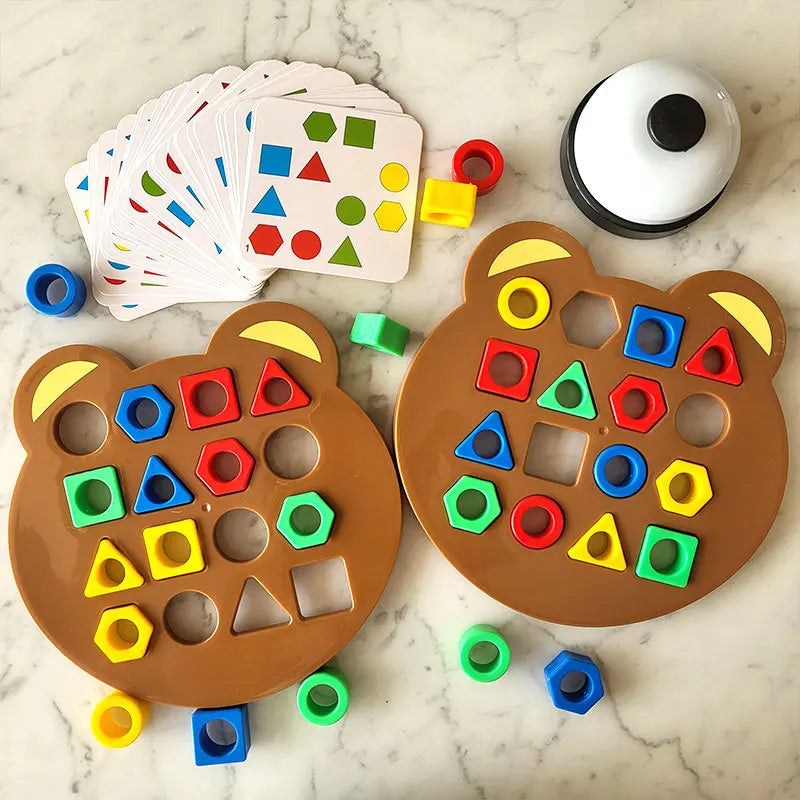 Rompecabezas de colores con formas geométricas, juegos de mesa, juguetes educativos interactivos para niños y niñas.