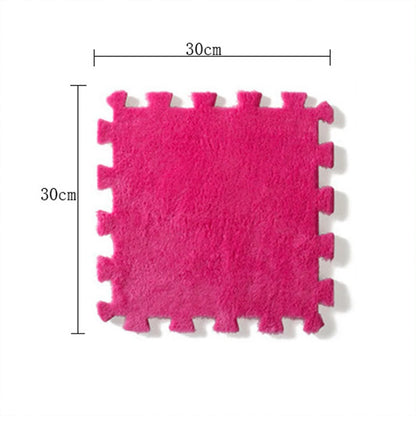 Alfombra de juego de felpa suave para niños, Alfombra de rompecabezas de espuma Eva para bebés, mantiene el calor, 30x30x1CM