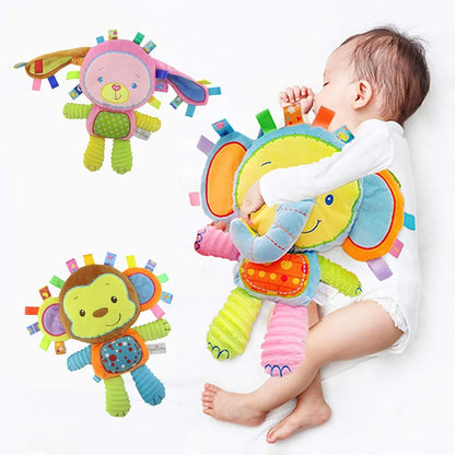 Animal de peluche para bebé,  juguete suave, elefante adorable, sonajeros incorporados, juguete sensorial para recién nacidos, regalos para bebés.