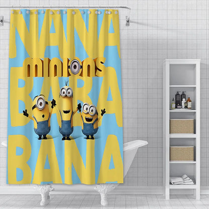 Cortina de ducha minions, decoración del hogar y baño, cortina con gancho, tela de poliéster impermeable