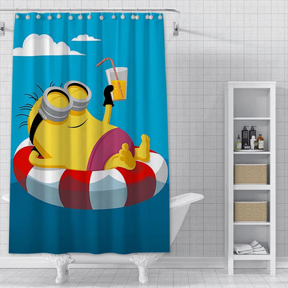 Cortina de ducha minions, decoración del hogar y baño, cortina con gancho, tela de poliéster impermeable