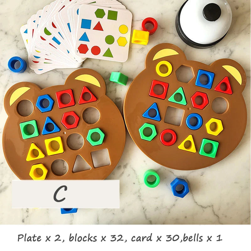 Rompecabezas de colores con formas geométricas, juegos de mesa, juguetes educativos interactivos para niños y niñas.