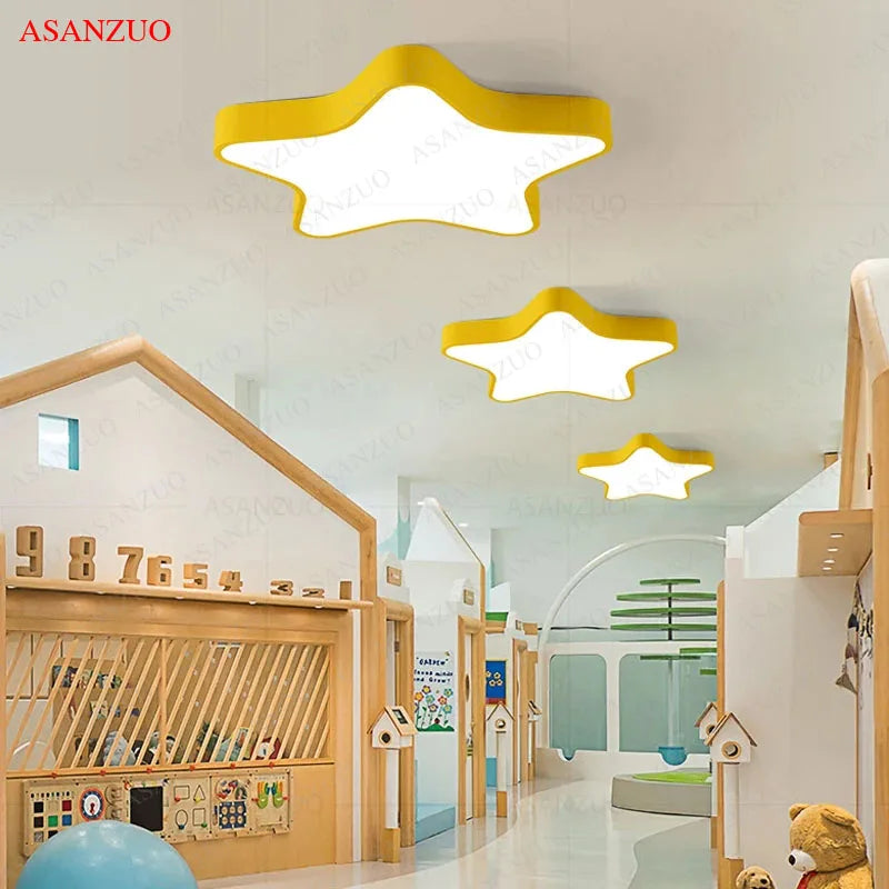 Lámparas de techo LED de color con forma de estrella
