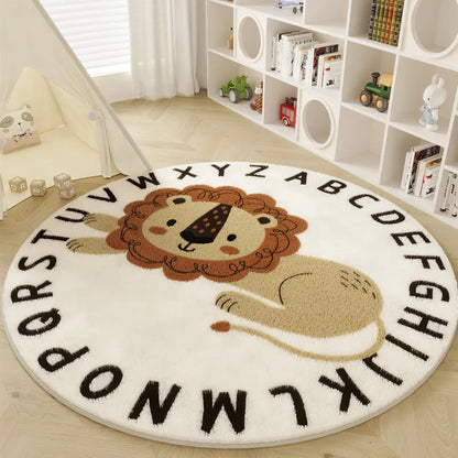 Alfombras de felpa de estilo nórdico con dibujos animados, para sala de estar, decoración para dormitorio infantil.