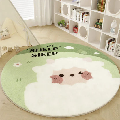 Alfombras de felpa de estilo nórdico con dibujos animados, para sala de estar, decoración para dormitorio infantil.
