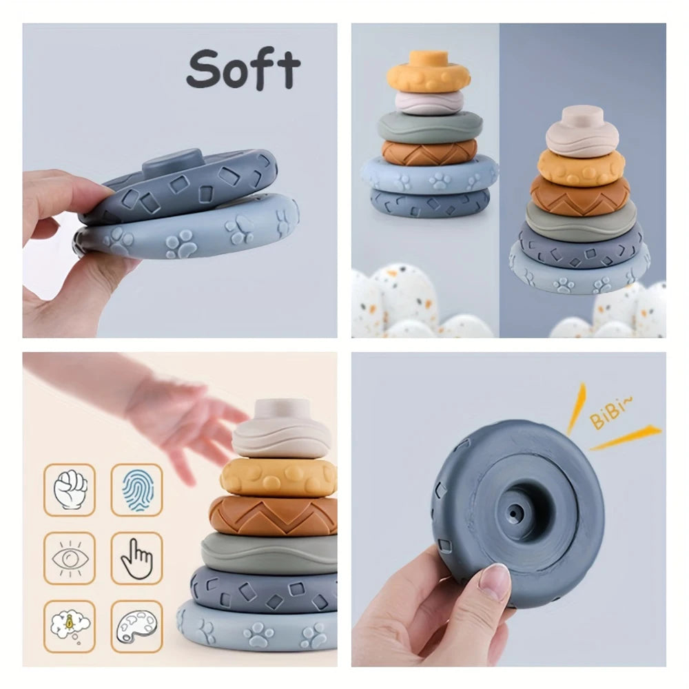 Set de desarrollo sensorial e intelectual Montessori para bebés, desarrollo de la motricidad fina, torre apilable de koalas, juguetes de aprendizaje
