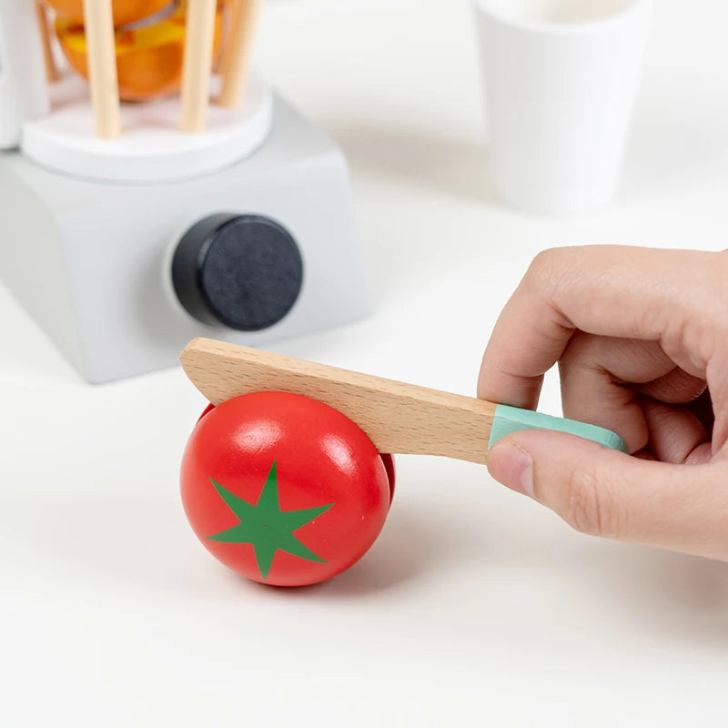 Juguete cocina de madera, máquina de café de madera, tostadora, batidora de alimentos, aprendizaje temprano, juego de rol.