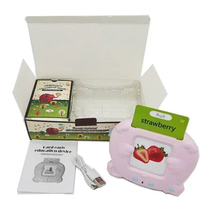 Máquina de aprendizaje, con tarjetas parlantes, audiolibro electrónico para niños y niñas,  idiomas inglés, alemán, español y francés.