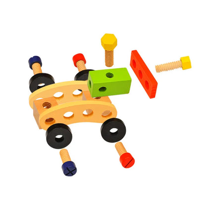 Juguetes educativos herramientas de carpintero, Montessori para niños y niñas, caja de herramientas de plástico o madera, juego de simulación, conjunto de tuercas y tornillos.
