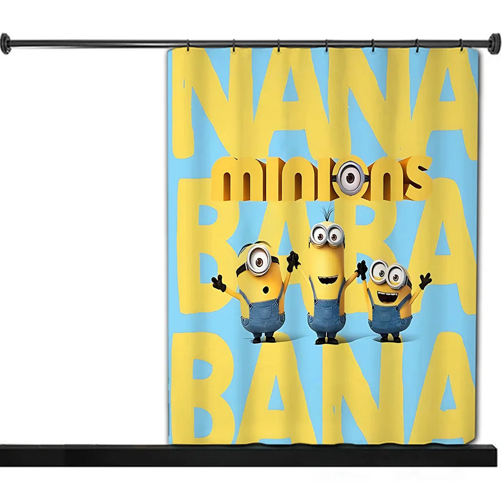 Cortina de ducha minions, decoración del hogar y baño, cortina con gancho, tela de poliéster impermeable