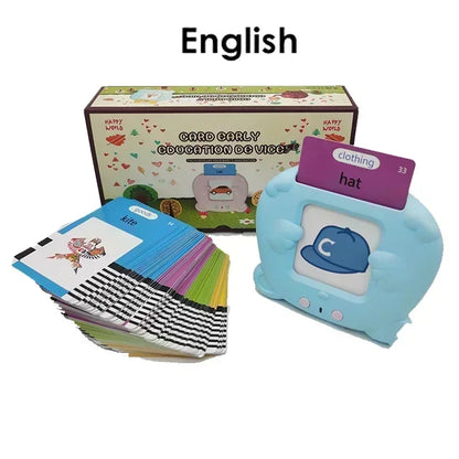 Máquina de aprendizaje, con tarjetas parlantes, audiolibro electrónico para niños y niñas,  idiomas inglés, alemán, español y francés.