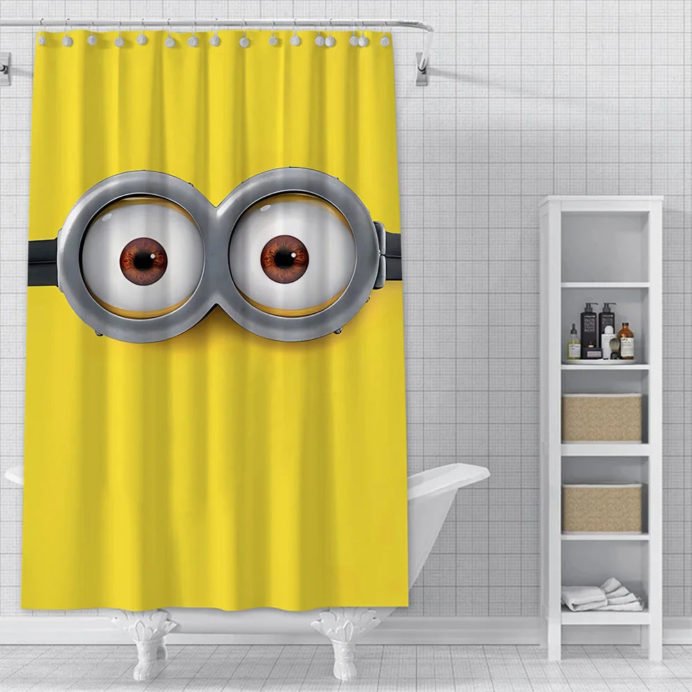 Cortina de ducha minions, decoración del hogar y baño, cortina con gancho, tela de poliéster impermeable