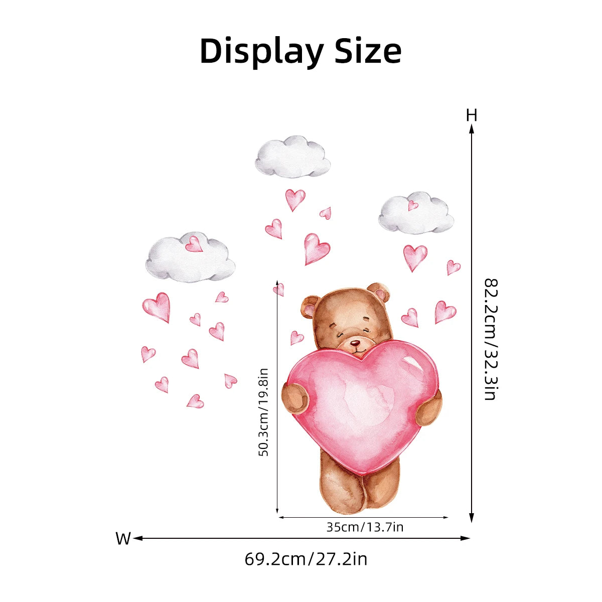 Pegatinas de pared con diseño de oso dormido, luna, estrella, para muebles, dormitorio, habitación infantil.