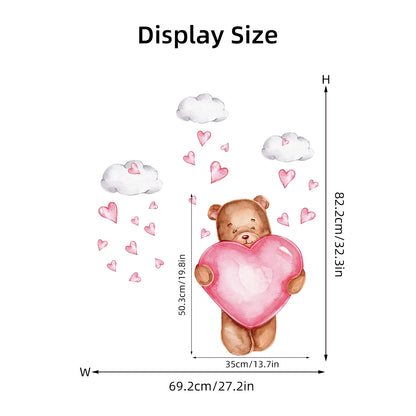 Pegatinas de pared con diseño de oso dormido, luna, estrella, para muebles, dormitorio, habitación infantil.