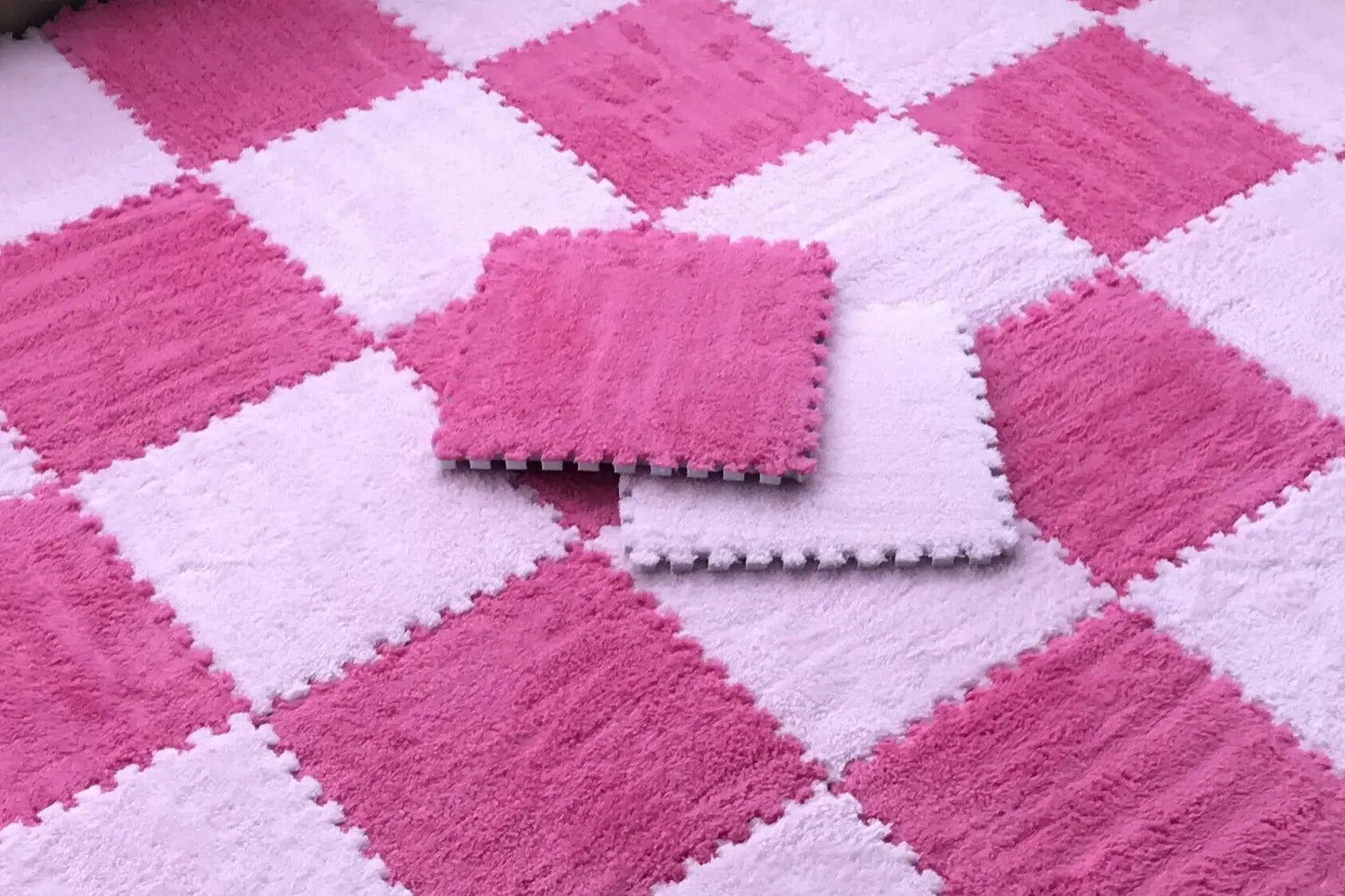 Alfombra de juego de felpa suave para niños, Alfombra de rompecabezas de espuma Eva para bebés, mantiene el calor, 30x30x1CM